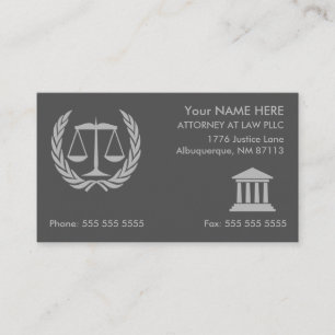 Attorney at Law Modern Grey Business Card