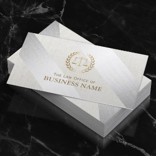 Attorney at Law Modern Silver & Gold Lawyer Business Card