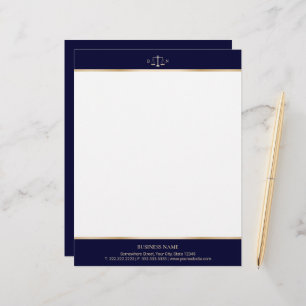 Attorney at Law Navy & Gold Law Office Lawyer Custom Letterhead