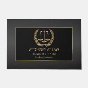 Attorney at Law Office - Black and Gold Doormat