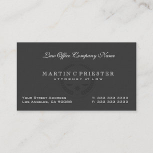 Attorney At Law Office Simple Grey Monotones Business Card