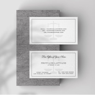 Attorney At Law Office Simple Linen Texture Business Card