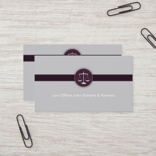Attorney at Law | Perfect Modern Lawyer Business Card (Front/Back In Situ)