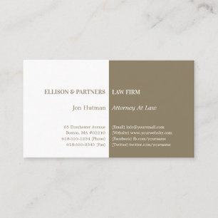 Attorney at Law   Plain Gold Business Card