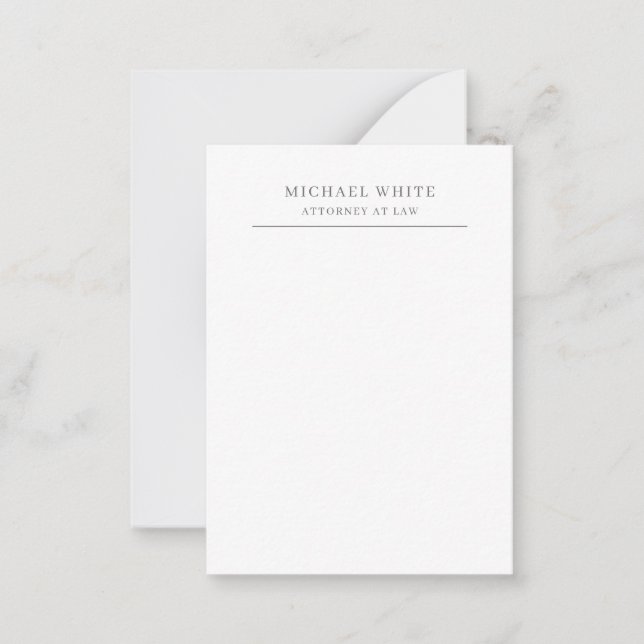 Attorney at Law Plain Minimalist Classical Pro Card (Front)