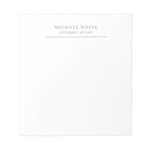 Attorney at Law Plain Minimalist Classical Pro Notepad