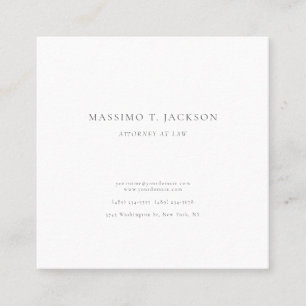 Attorney at Law Plain Minimalist Professional Square Business Card