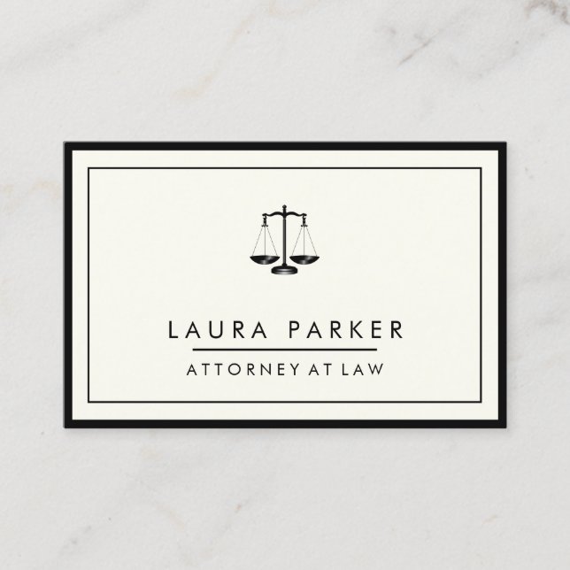 Attorney At Law Plain Simple Professional Elegant Business Card (Front)