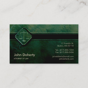 ATTORNEY AT LAW   Professional Green Business Card