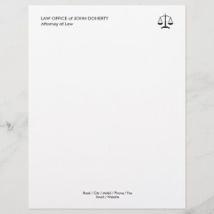 Attorney at Law   Professional Lawyer Custom Letterhead