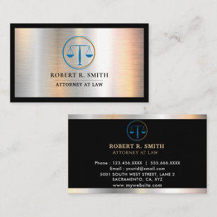 Attorney at Law scale of justice Golden Lawyer  Business Card