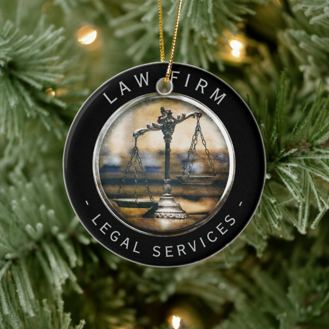 Attorney At Law | Scales of Justice Ceramic Ornament (Tree)