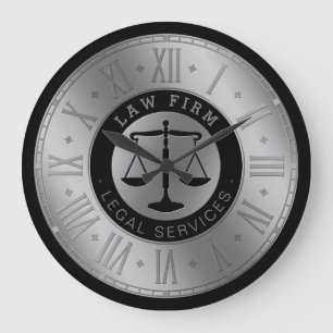 Attorney at Law   Silver Scales of Justice Large Clock
