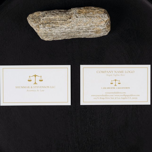 Attorney At Law-Simple Gold Justice Scale Business Card (Creator Uploaded)