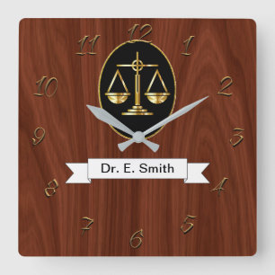 Attorney at law square wall clock