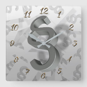 Attorney at law square wall clock