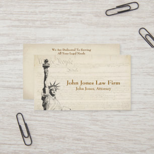 Attorney At Law Statue of Liberty Business Card