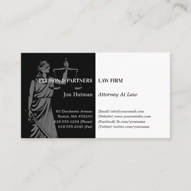 Attorney at Law | Themis Professional Business Card (Front)