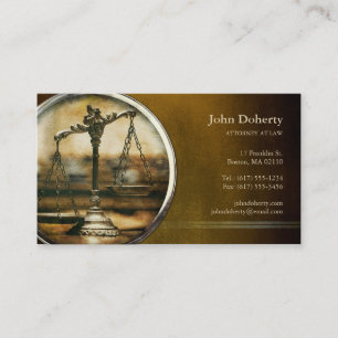 ATTORNEY AT LAW   Vintage Scales of Justice Business Card