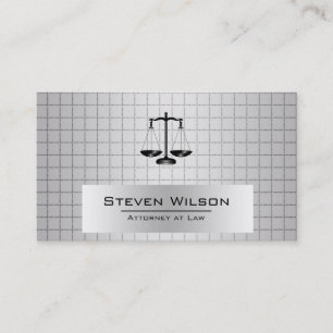 Attorney At Law White and Silver Steel Legal Scale Business Card