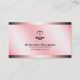 Attorney At Law White and Silver Steel Legal Scale Business Card