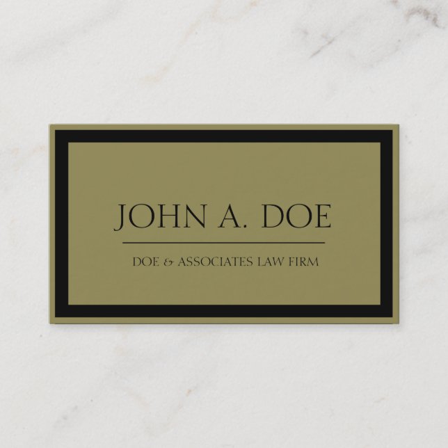Attorney Black/Antique Gold Border Business Card (Front)