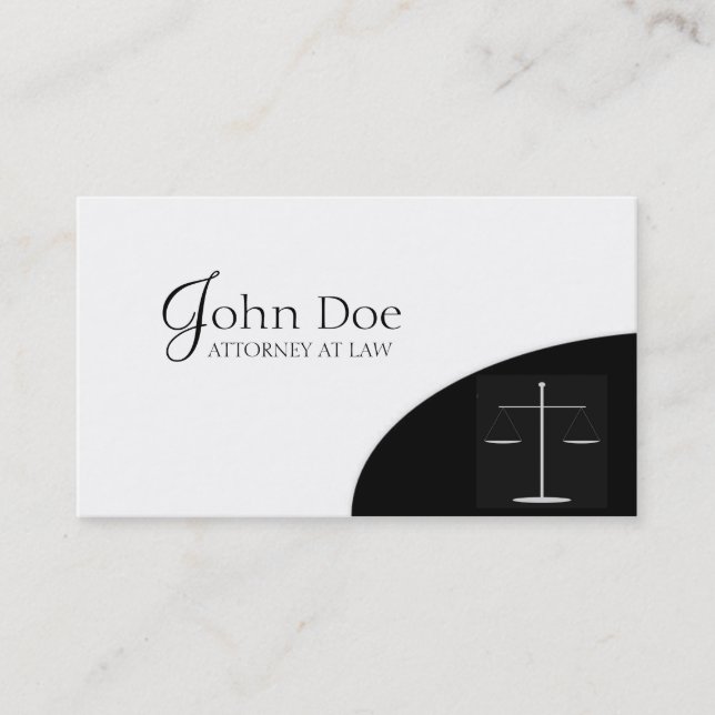 Attorney Black/LtGrey Corner Business Card (Front)