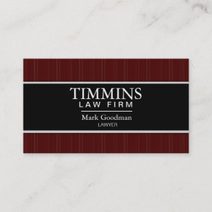 Attorney Business Card - Bold Banner Black & Red