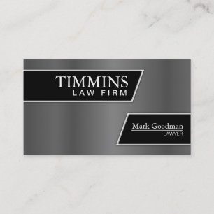Attorney Business Card - Stylish Silver & Black