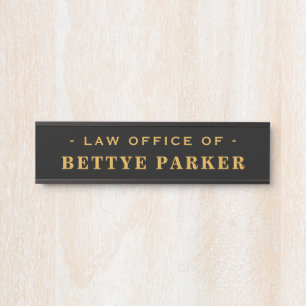 Attorney Business    Law Office Black Gold Door Sign
