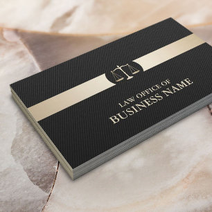 Attorney Carbon Fibre Gold Stripe Modern Business Card
