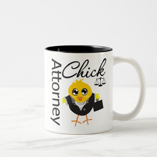 Attorney Chick v2 Two-Tone Coffee Mug (Right)