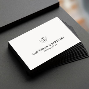 Attorney classic luxury white law firm lawyer business card