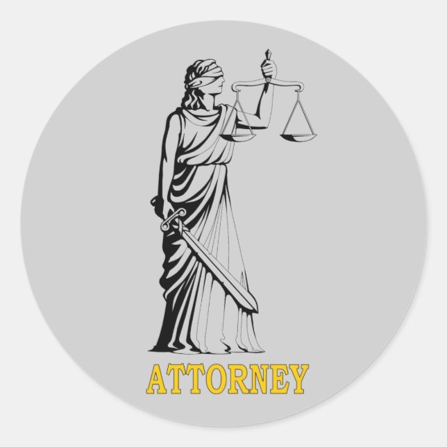 ATTORNEY CLASSIC ROUND STICKER (Front)