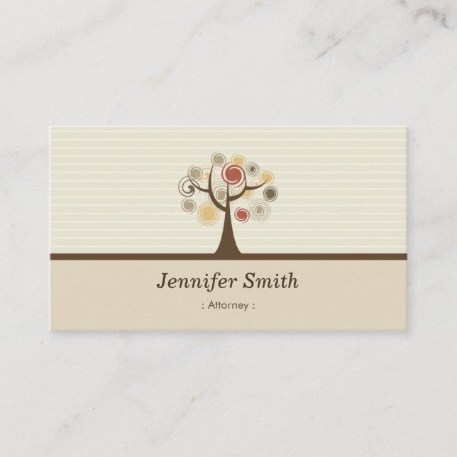 Attorney - Elegant Natural Theme Business Card (Front)