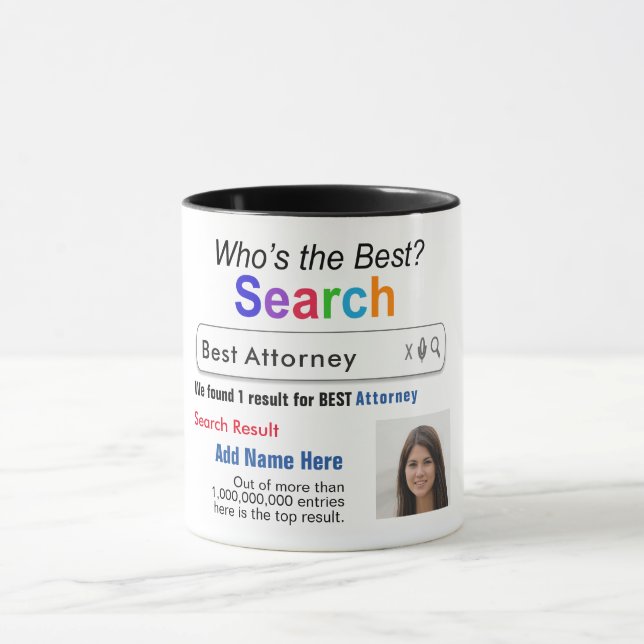 Attorney - Funny Best Custom Search Gift Mug (Center)