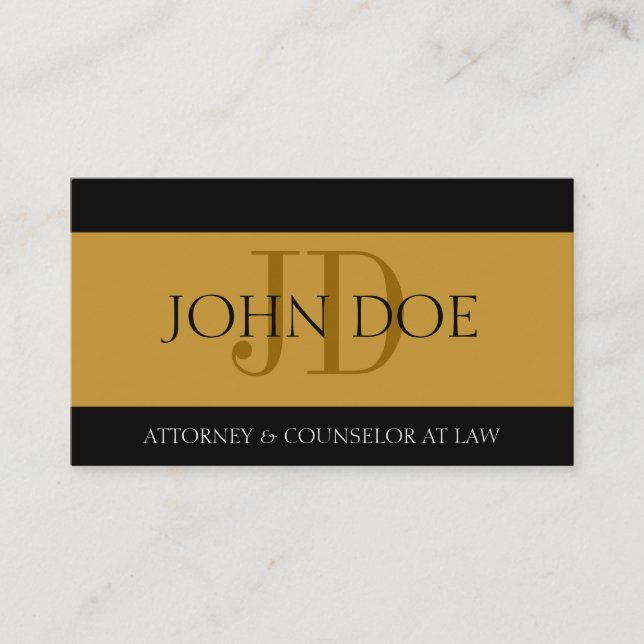 Attorney Gold/Gold Bar Business Card (Front)