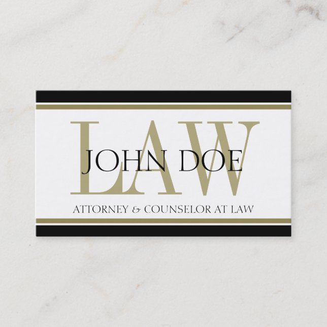 Attorney Gold LAW Business Card (Front)
