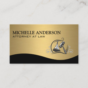 Attorney   Gold Metallic   Gavel  Business Card
