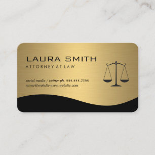 Attorney / Gold Metallic Scales Business Card