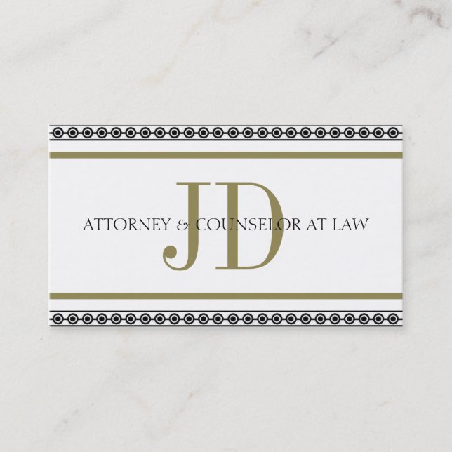 Attorney Horiz Stripe W/W Business Card (Front)