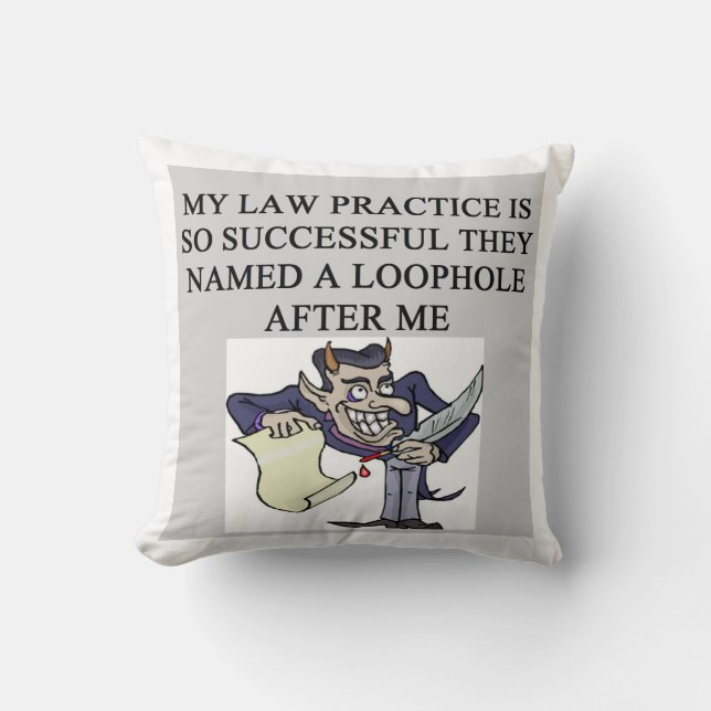 attorney joke cushion (Front)