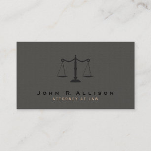 Attorney Justice Scale Dark Taupe Texture Look Business Card