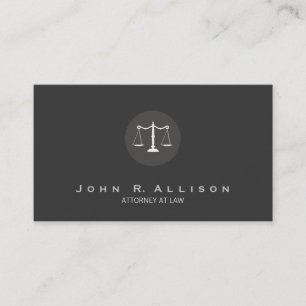 Attorney Justice Scales Black and White No. 2 Business Card