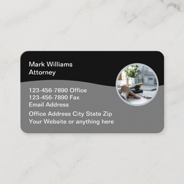 Attorney Law Office Editable Business Cards (Front)