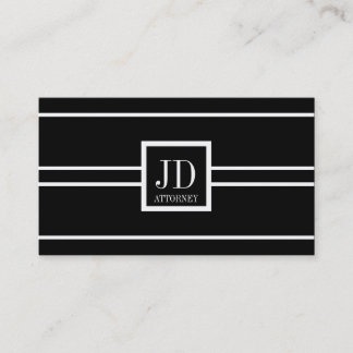 Attorney Lawyer Black/White Striped Pendant Business Card