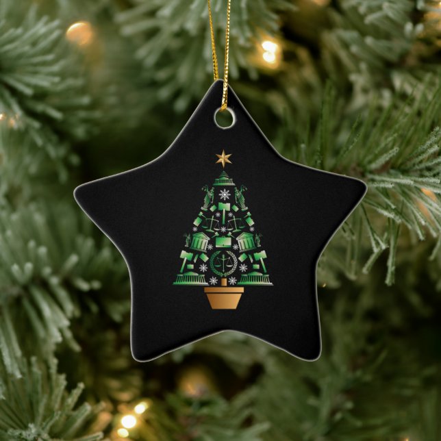 Attorney Lawyer Christmas Tree Ceramic Ornament (Tree)