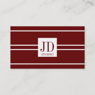 Attorney Lawyer Dark Cherry White Striped Pendant Business Card