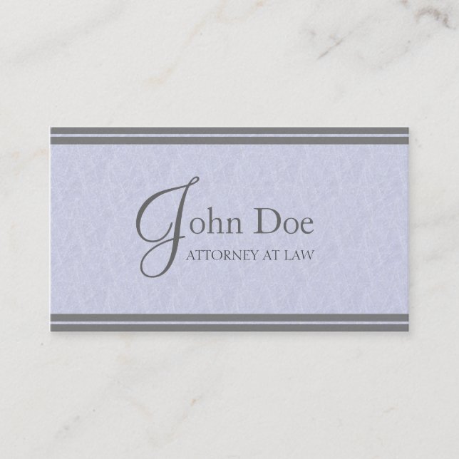 Attorney Lawyer Elegant MarbleStripe PlatinumPaper Business Card (Front)