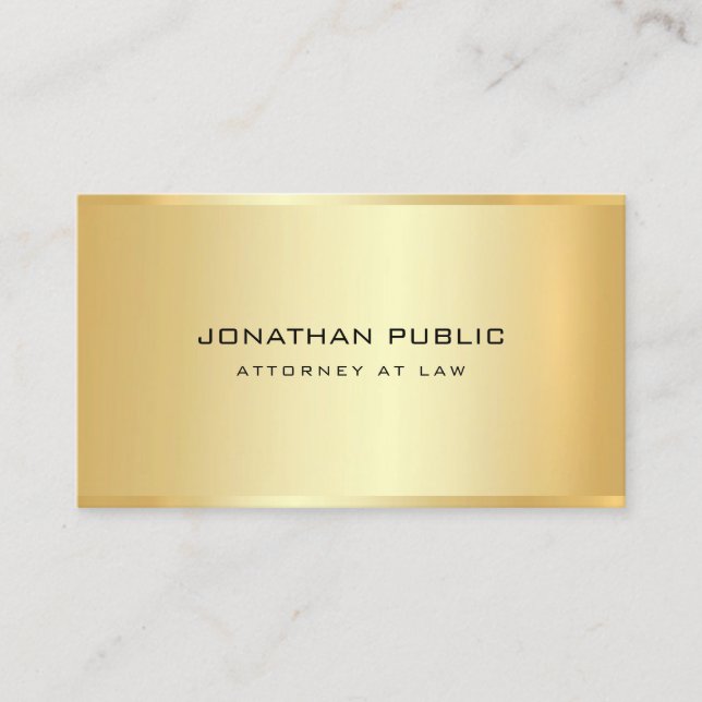 Attorney Lawyer Gold Look Template Law Office Business Card (Front)